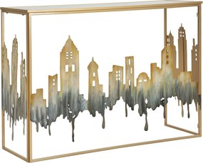 Konzolový stolík City 110 cm zlatý/viacfarebný