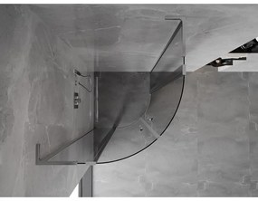 Mexen Mist L, štvrťkruhový sprchový kút s 2-krídlovými dverami, 100 x 100 cm, 8mm číre sklo, chrómový profil, 8A32L-100-100-01-00