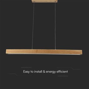 LED Luster na lanku LED/12W/230V 4000K hnedá