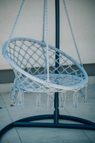 Sivé závesné kreslo KOLUMBIA so stojanom