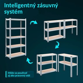 Monzana Skladový regál s vysokou nosnosťou 180 x 90 x 40 cm 875 kg