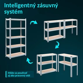 Monzana Skladový regál s vysokou nosnosťou 180 x 90 x 40 cm 875 kg