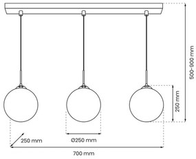Luster na lanku REFLEX 3xE14/40W/230V