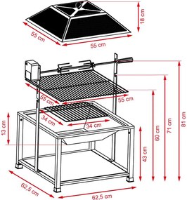 Multifunkčné ohnisko + gril s el. ihlou Avenberg ARIZONA