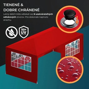 Párty stan NEAPOL, 3x6m, červená Jurhan