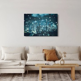 Obraz žiariaceho veľkomesta (90x60 cm)