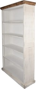 Biela antik drevená knižnica Christiane - 116*36*195 cm