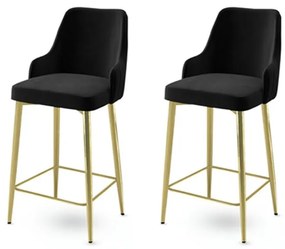 Sada barových stoličiek Enox Black and Gold, 2 ks