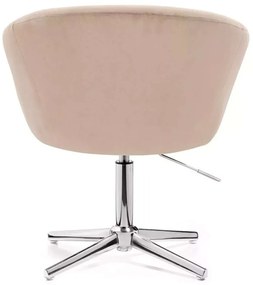 LuxuryForm DESIGN Stolička VENICE VELUR na striebornom kríži - latte