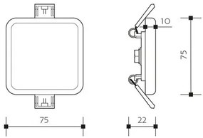 Panlux PN14300010 Podhľadové LED svietidlo Downlight Square 6 W, prírodná biela