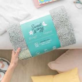 Modrý prateľný ručne tkaný bavlnený detský koberec ø100 cm Big Big World – Lorena Canals