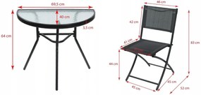 Dekorstudio Balkónový skladací set na malý balkón 2x stolička a stôl