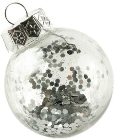 DECOLED Súprava ozdôb, priemer 6 cm, strieborná