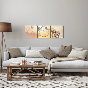 Obraz - Čas meditácie (s hodinami) (90x30 cm)