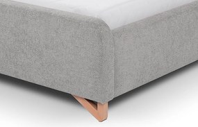 Posteľ Flamingo 180x200 cm, svetlo šedá štruktúrovaná tkanina