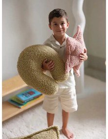 Zelený detský pohovkový vankúš z textílie buklé U – Wigiwama