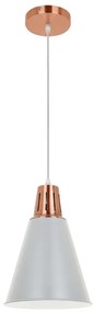 Klausen KL 6238 - Luster na lanku SHADE 1xE27/15W/230V medená/šedá