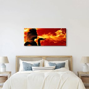 Obraz zeny s plameňmi (120x50 cm)