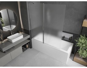 Mexen Flip, vaňová zástena 1-krídlová 140 x 150 cm, otočné krídlo, 6 mm námraza sklo, chrómový profil, 894-140-101-01-30