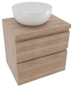 Kúpeľňová skrinka 2 zásuvková s krycou doskou Naturel Savona 58x53x44, 8 cm dub Halifax mat SAVONA260DHD, 1 ks