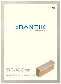 DANTIK rám na obraz 29,7x42 | KASSETTE bílá prodřená (Plexi Čiré)