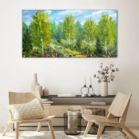 Skleneny obraz Lesné maľba