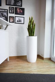 Kvetináč SOLERIO, výška 80 cm, sklolaminát, biely