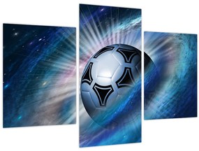 Obraz - Futbalová lopta vo vesmíre (90x60 cm)
