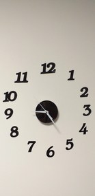 KIK KX9714 Nástenné interiérové hodiny, samolepiace - čierne