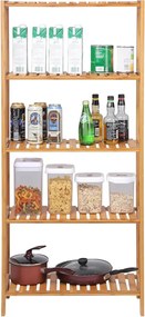 Bambusový regál do kúpeľne s 5 policami, prírodná farba