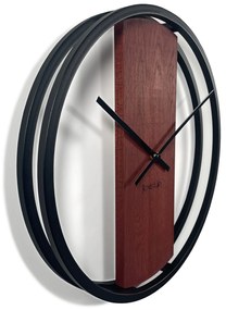 Mahagonové nástenné hodiny s dreva a kovu 50 cm