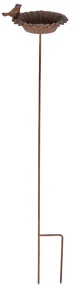 Zapichovacie napájadlo pre vtáky Blossom, 76x13,5 cm, liatina, hnedá
