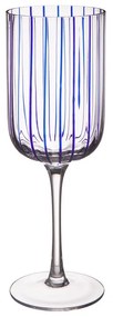 Butlers CHEERFUL Pohár na víno pruhovaný 380 ml - modrá
