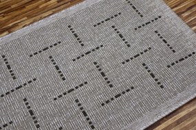 Devos Caby (DC Carpets), Kusový koberec FLOORLUX Silver / Black 20008 Spoltex – na von aj na doma, 120x170, šedá, chodba / predsieň