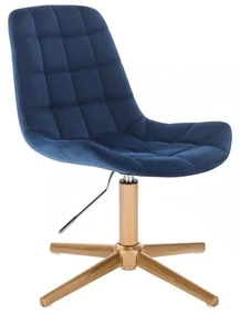 LuxuryForm DESIGN Stolička PARIS VELUR na zlatom kríži - modrá