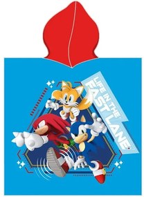 Kúpacie pončo - osuška s kapucňou Ježko Sonic a jeho priatelia