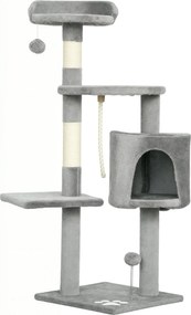 PawHut Multifunkčný škrabací strom pre mačky - 40L x 40W x 114H cm Šedý | Aosom