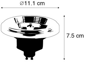 Sada 5 LED žiaroviek GU10 s 3-stupňovým stmievaním na teplú bielu AR111 11W 620lm 2000-3000K