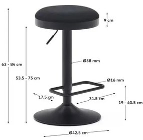 Čierne barové stoličky v súprave 2 ks 58 cm Zaib – Kave Home