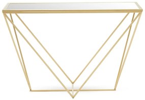Konzolový stolík so sklenenou doskou v zlatej farbe 40x120 cm Farran – Premier Housewares
