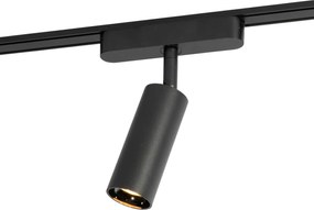 Moderné čierne bodové svetlo pre 1-fázový koľajnicový systém 4,5 W 3000 K - Magnetic Samson
