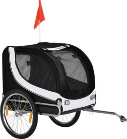 PawHut Príves na bicykel pre psov, dopravník pre domácich miláčikov biela+čierna 130 x 73 x 90 cm | Aosom