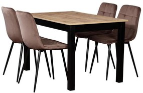 Jedálenská zostava Aro 1+4 St54+W168 Wotan/čierna