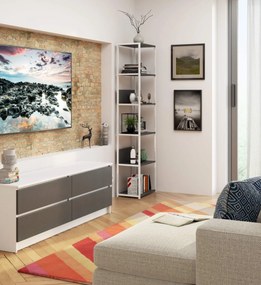 Regál LOFT 50 cm bílý/šedý