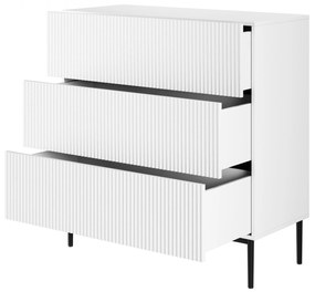 Komoda Nicole 100 cm - biely mat / čierna