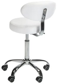 LuxuryForm DESIGN Stolička BERN na striebornej základni s kolieskami -    biela