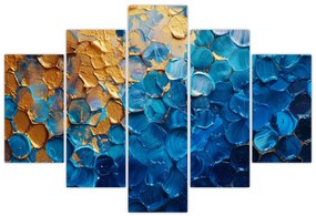 Obraz - Modrozlatá maľba (150x105 cm)