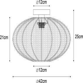 JAPANDI stropné svietidlo zelené s látkovým tienidlom - Bida