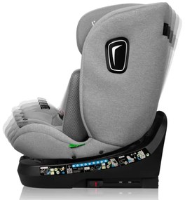 Lionelo - Autosedačka s otočnou základňou BRAVE i-Size 40-150 cm Kamenná šedá