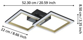 Eglo 901225-LED Stmievateľné stropné svietidlo CALLIERA LED/18,4W/230V čierna/zlatá
